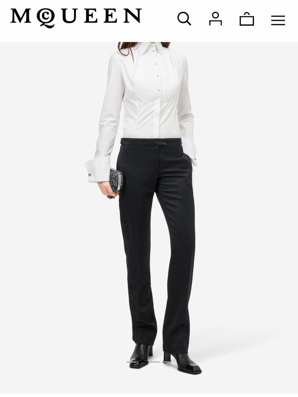 Alexander McQueen Black Straight-Leg Women's Trousers 100% wool 8 in US 42 EU